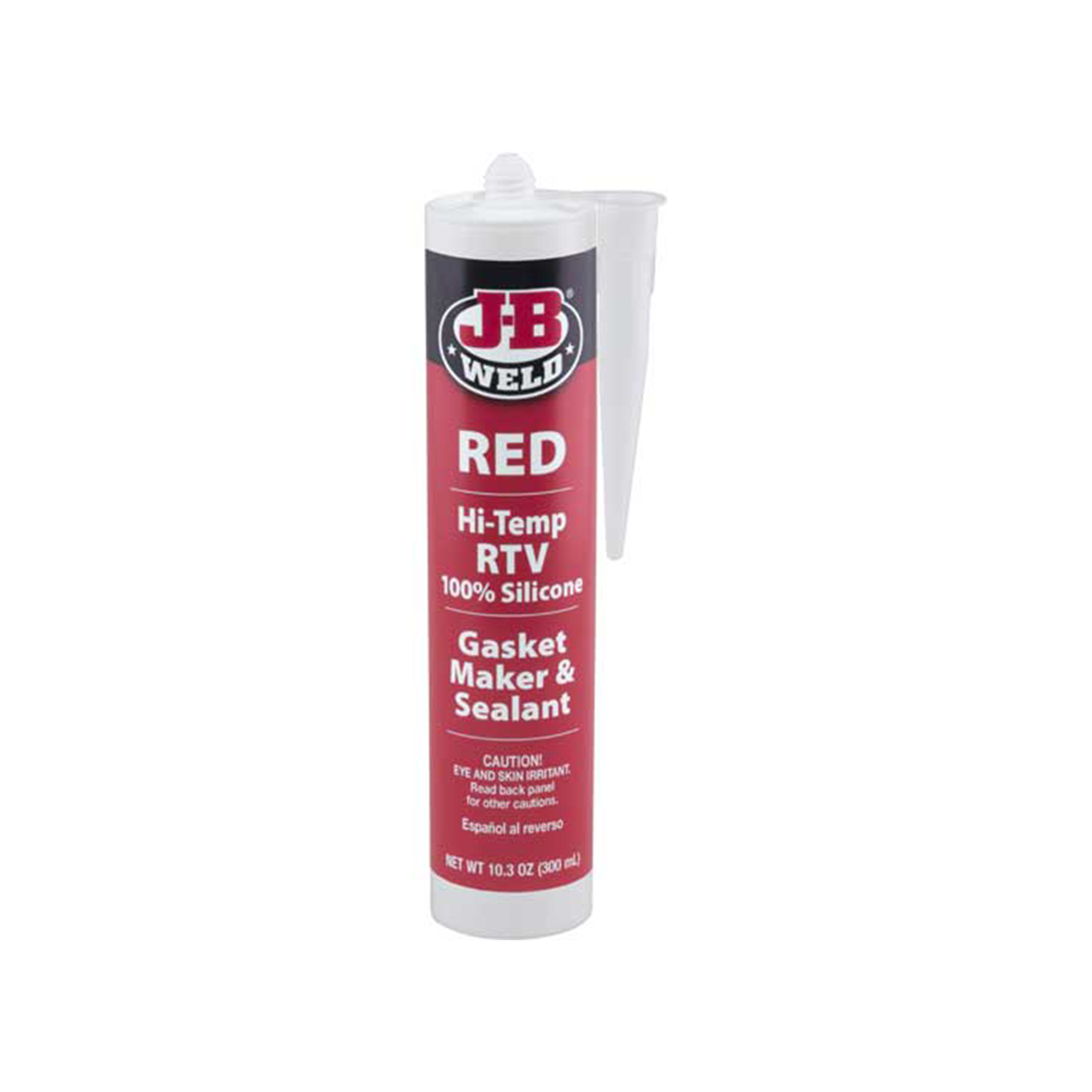 JB Weld Hi-Temp RTV Silicone Gasket Maker Sealant — 10.3 Oz. Cartridge, High Heat & Oil Resistant, 550ºF Continuous, Red, Model# JBW31914